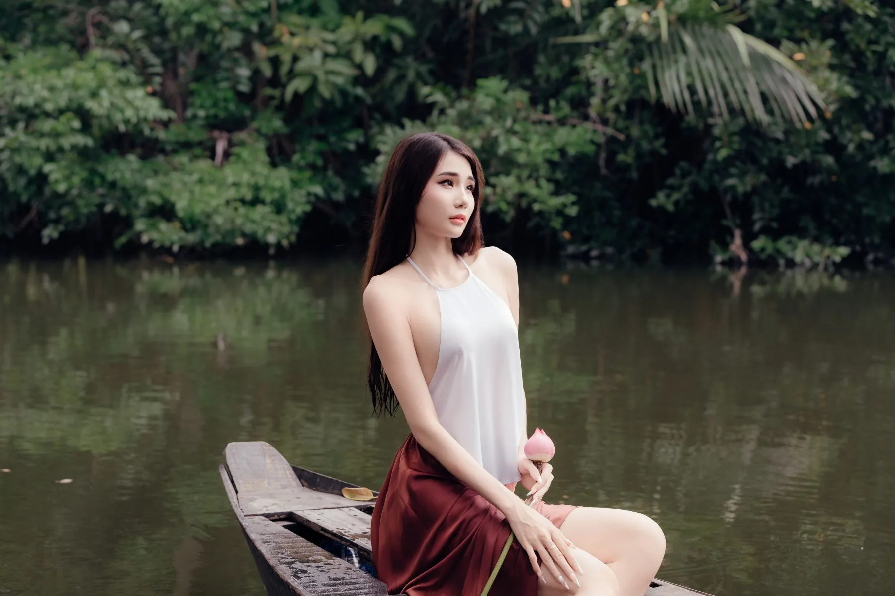 Áo yếm - Áo yếm bến sông - Đức Hòa, Long An - Áo yếm hồ sen, thanh lịch, nhẹ nhàng - LongMK Photography - 03